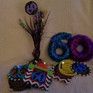 BUNDLE Lot of 60th Birthday Decorations
